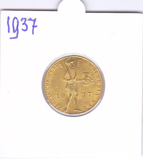 Schitterende gouden dukaat 1937 voor 495 euro, Postzegels en Munten, Koningin Wilhelmina, Losse munt, Goud, Overige waardes