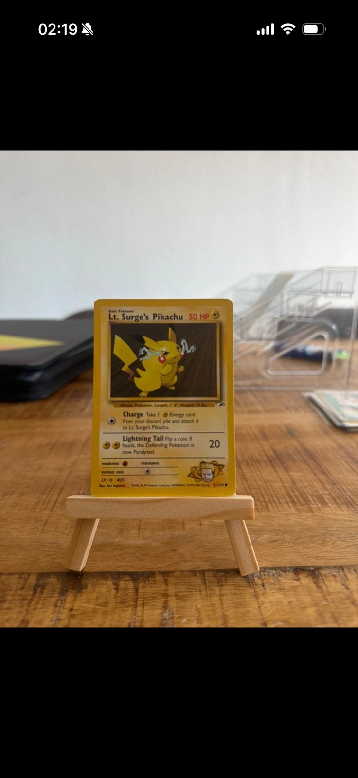 Lt. Surge's Pikachu Pokémon kaart (Gym Heroes), Ophalen of Verzenden, Gebruikt, Losse kaart
