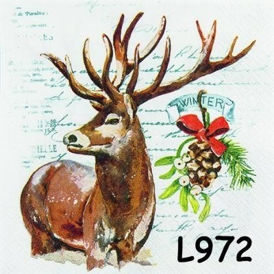 Servetten decoupage/bullet journal * hert L972, Verzenden, Nieuw