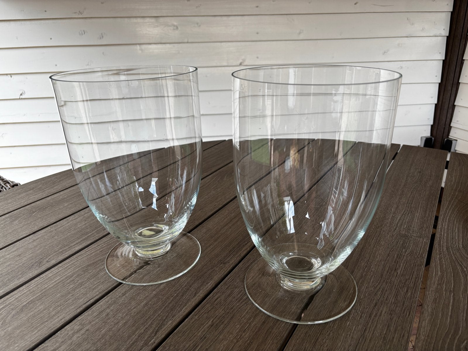 Set van 2 glazen bokalen op voet, Ophalen of Verzenden