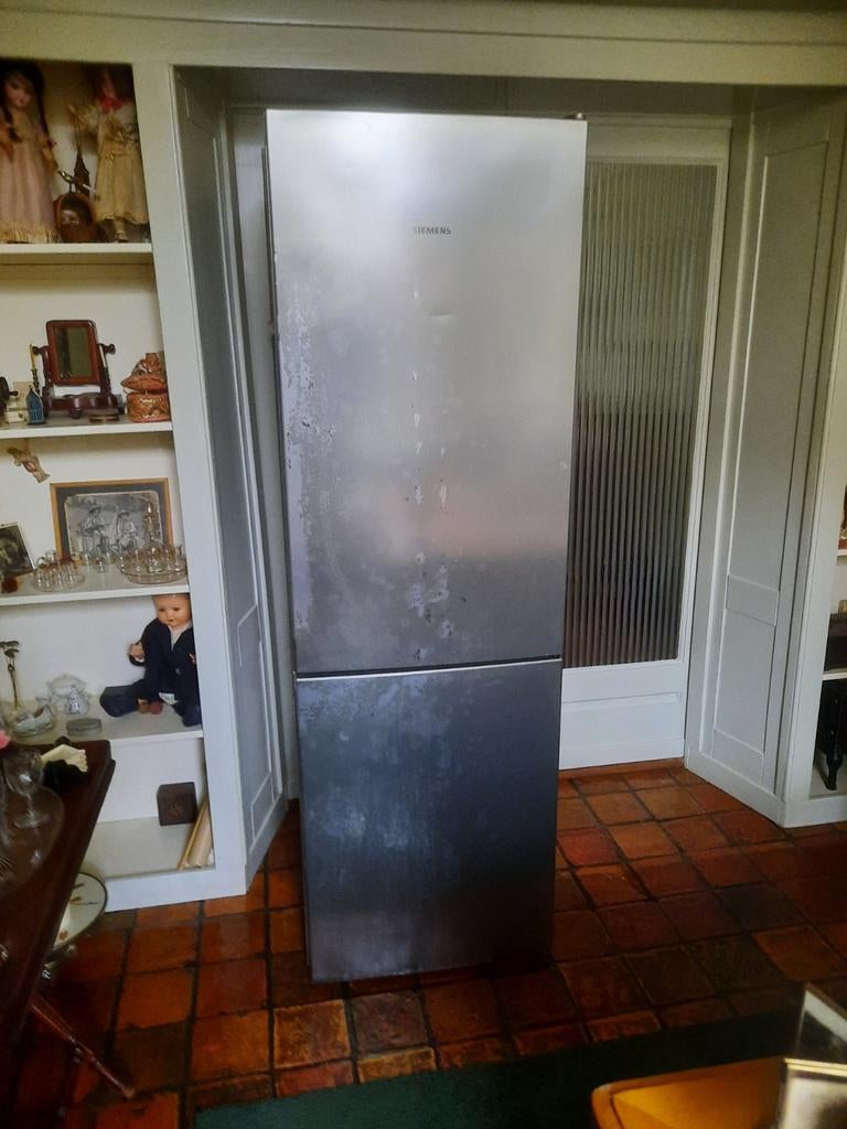 Siemens 185cm dubbeldeurs koelkast. A++ Werkt prima. Gar+Bez, Ophalen, 200 liter of meer, Met aparte vriezer, 160 cm of meer