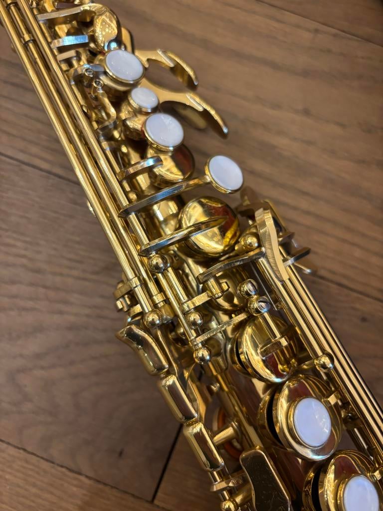 Yamaha sopraan saxofoon YSS-475 (Japan), Ophalen of Verzenden, Zo goed als nieuw, Sopraan