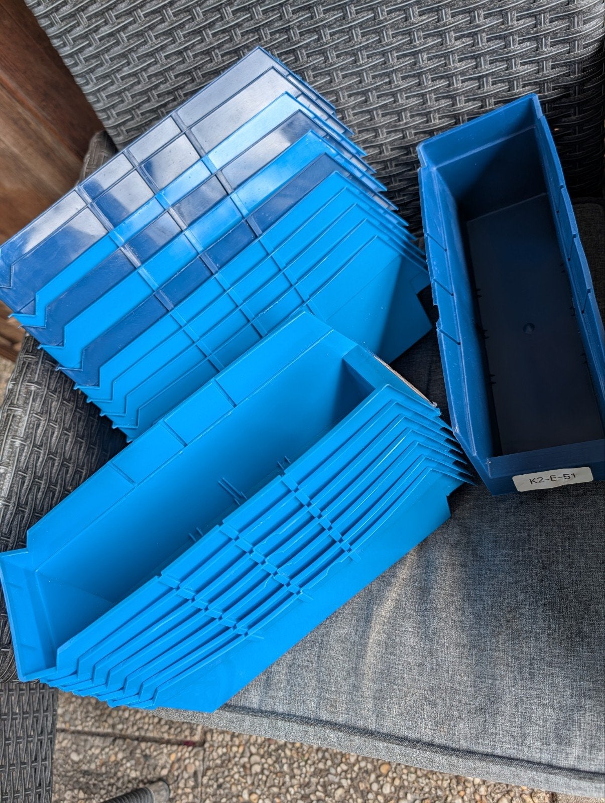 20x Grijpbakken/Stellingbakken 28x10x10 cm - Blauw, Ophalen of Verzenden