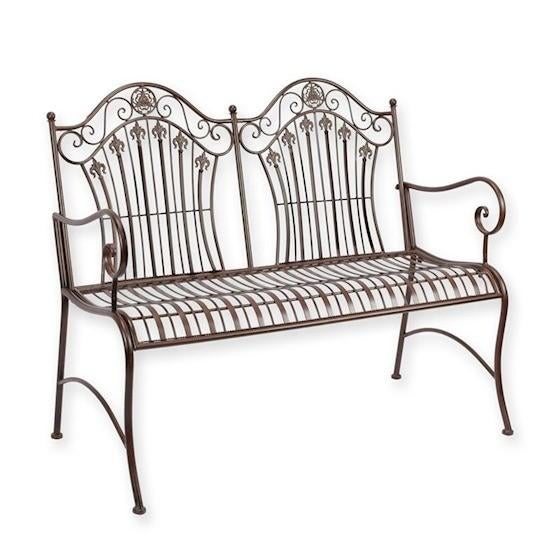 Metalen tuinbank met rugleuning, Tuin en Terras, Ophalen of Verzenden, Metaal