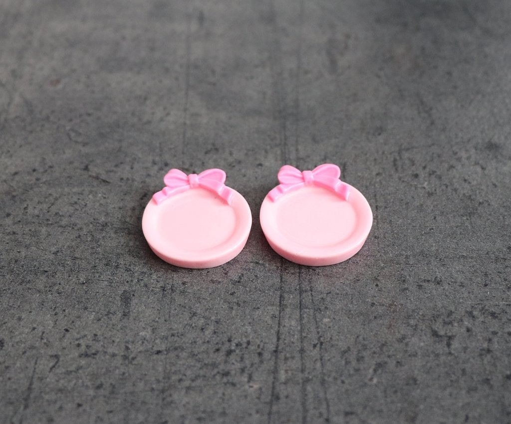 Borden met strik 1:6 - Serveerbord miniatuur nieuw 1:12 Roze, Ophalen of Verzenden, Nieuw, Decoratie