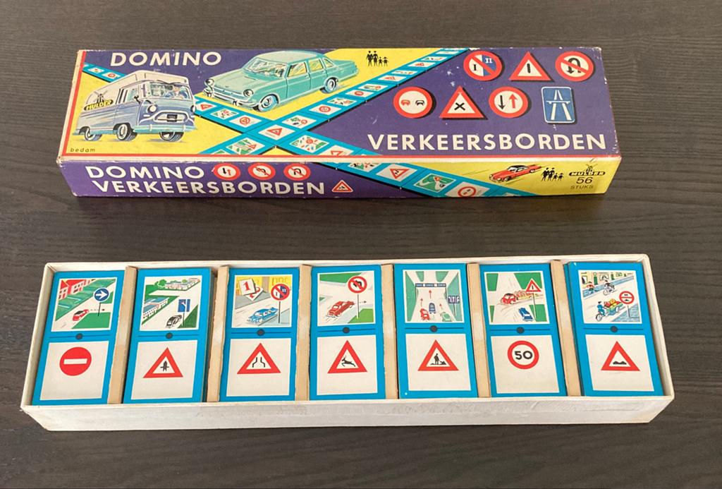 Vintage jaren ‘60 Domino Verkeersborden Mulder, Ophalen of Verzenden