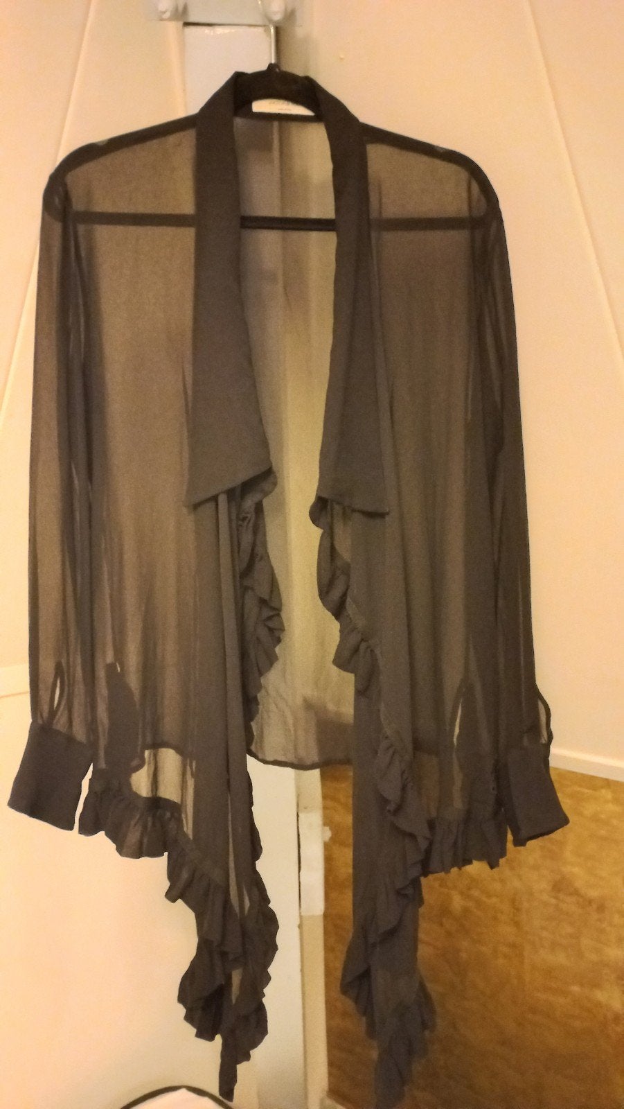 Viktor & Rolf Zwarte Transparante Blouse Maat 46, Zwart, Maat 46/48 (XL) of groter, Ophalen of Verzenden, Zo goed als nieuw