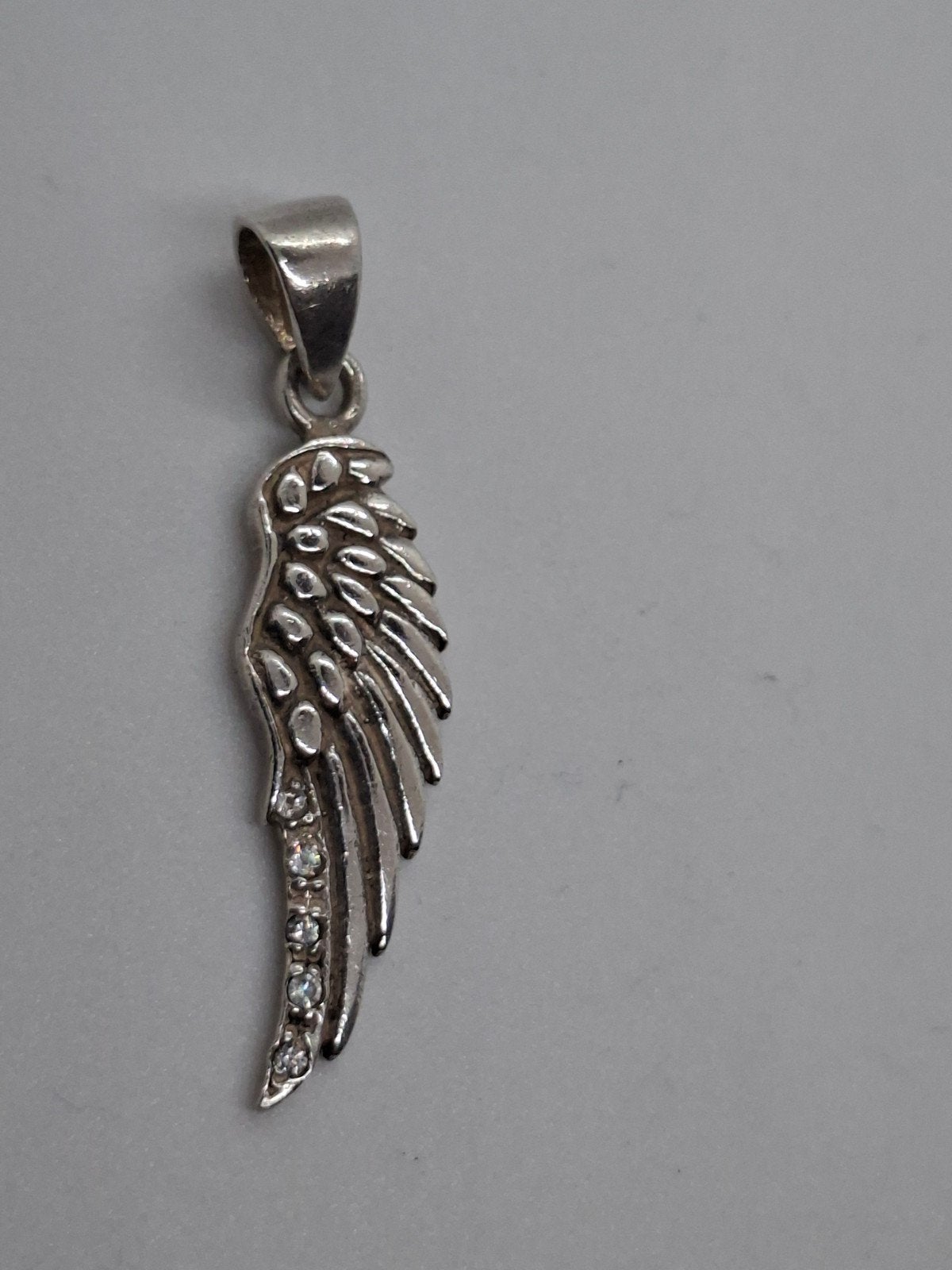 Zilveren Adelaarsvleugel Hanger met Steentjes - 925, Ophalen of Verzenden, Zilver, Dier, Zilver