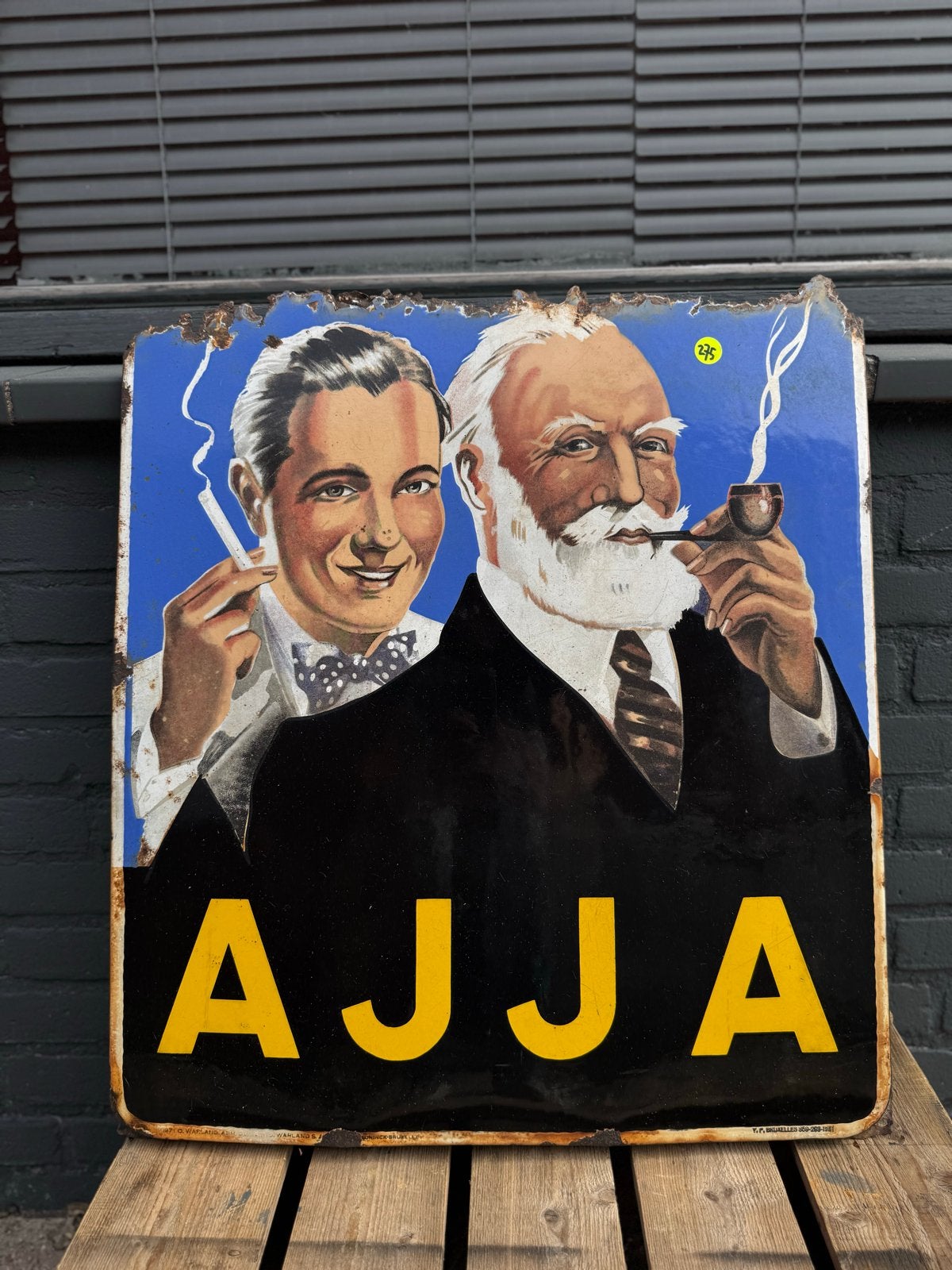 AJJA Emaille Reclamebord - Vintage Tabaksreclame, Ophalen of Verzenden