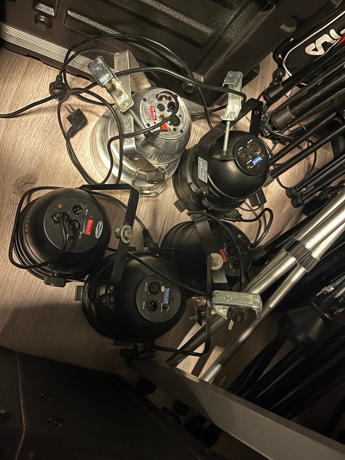 5 LED PAR lampen + BeamZ mini spot LED Movinghead, Ophalen, Gebruikt, Licht, Geluidgestuurd