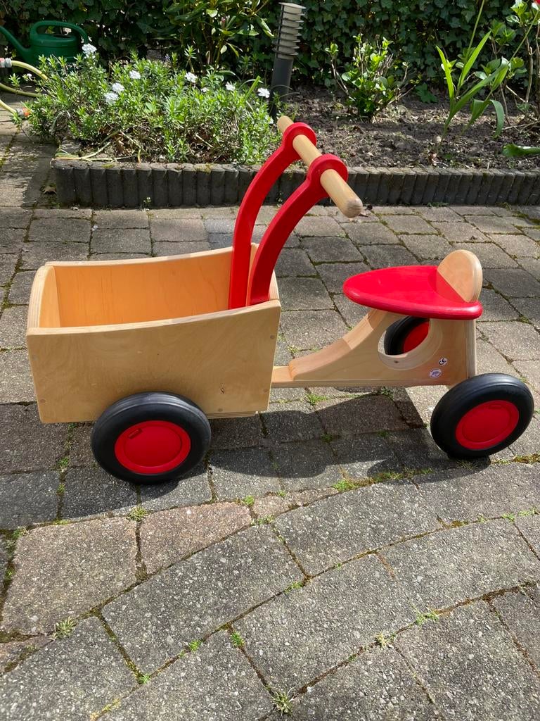 Te koop houten loop bakfietsje, Ophalen of Verzenden, Gebruikt