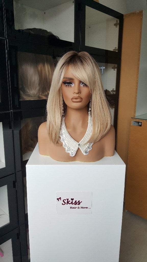 Pruik Pony/Lok: Uitgroei naar Licht gemixt Blond - 45cm, Ophalen of Verzenden, Nieuw, Pruik of Haarverlenging
