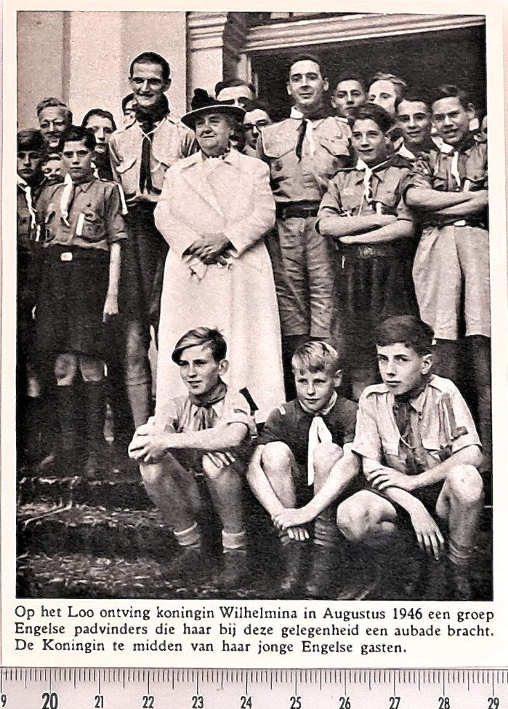 Scouting 1946; koningin ontvangt Eng. padvinders op 't Loo, Verzenden, Voor 1940, Gebruikt, Overige onderwerpen