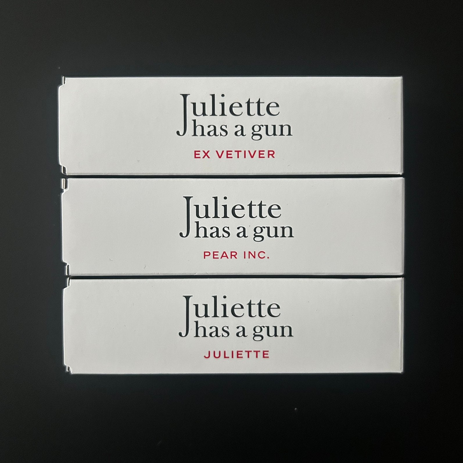 Juliette has a gun, JULIETTE, Pear Inc & Ex Vetiver 3x5ML, Ophalen of Verzenden, Nieuw, Gehele gezicht