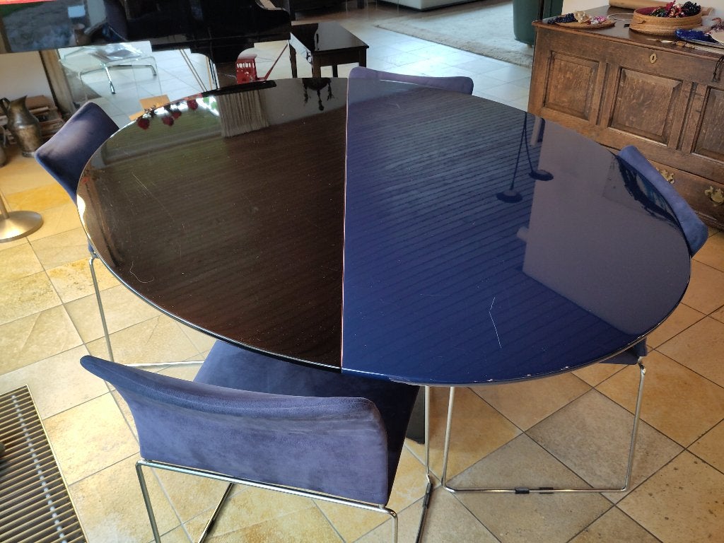 tafel met vier bijpassende stoelen, Huis en Inrichting, Ophalen, Kunststof, Gebruikt, 100 tot 150 cm
