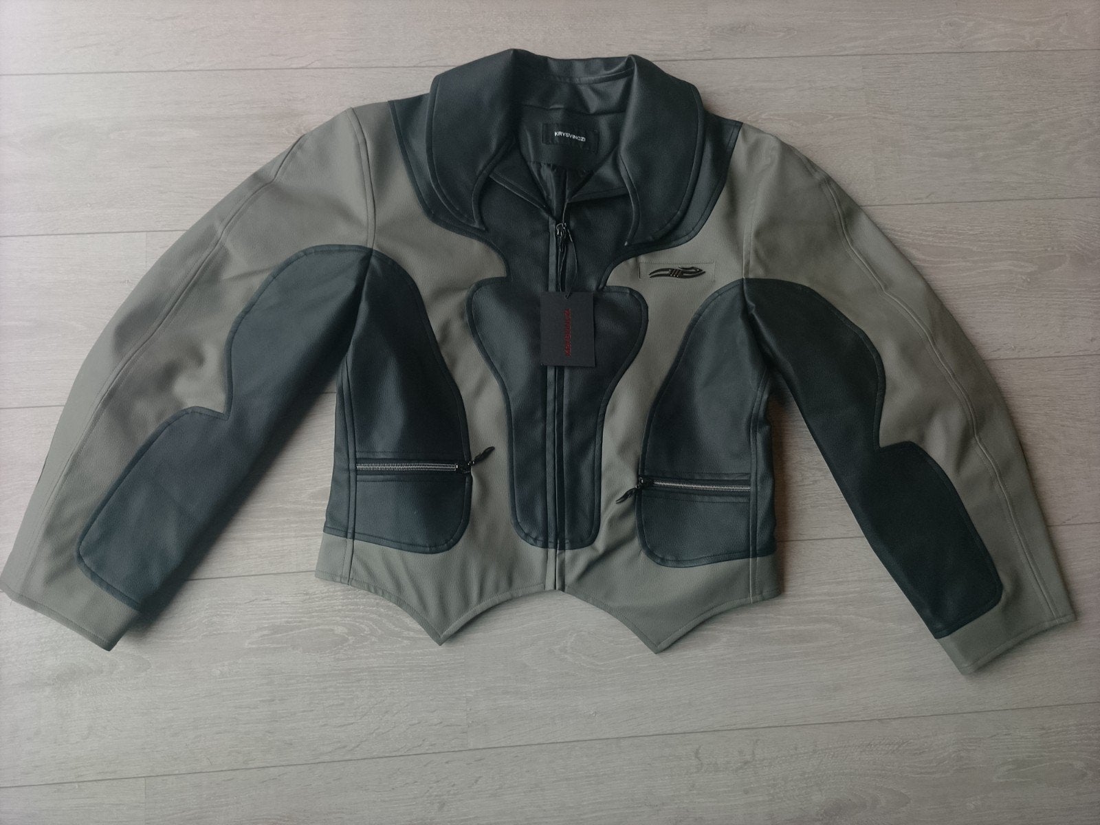 Krysvinczi Silver Devil jacket - Leren jas zwart/grijs - M, Zwart, Krysvinczi, Nieuw, Ophalen of Verzenden