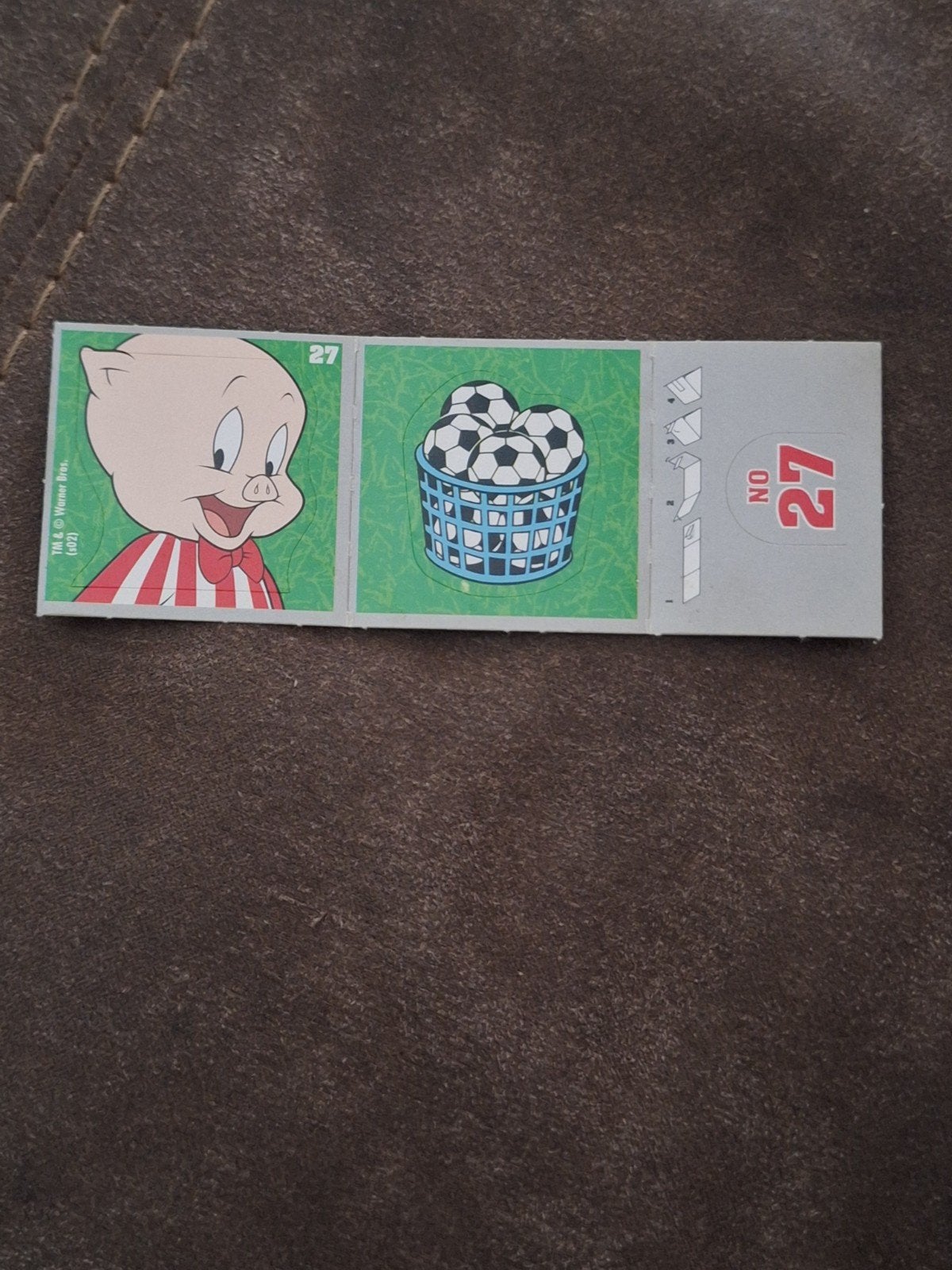 Porky Pig Voetbal Plaatje Smiths Looney Tunes #27, Ophalen of Verzenden, Gebruikt, Plaatje
