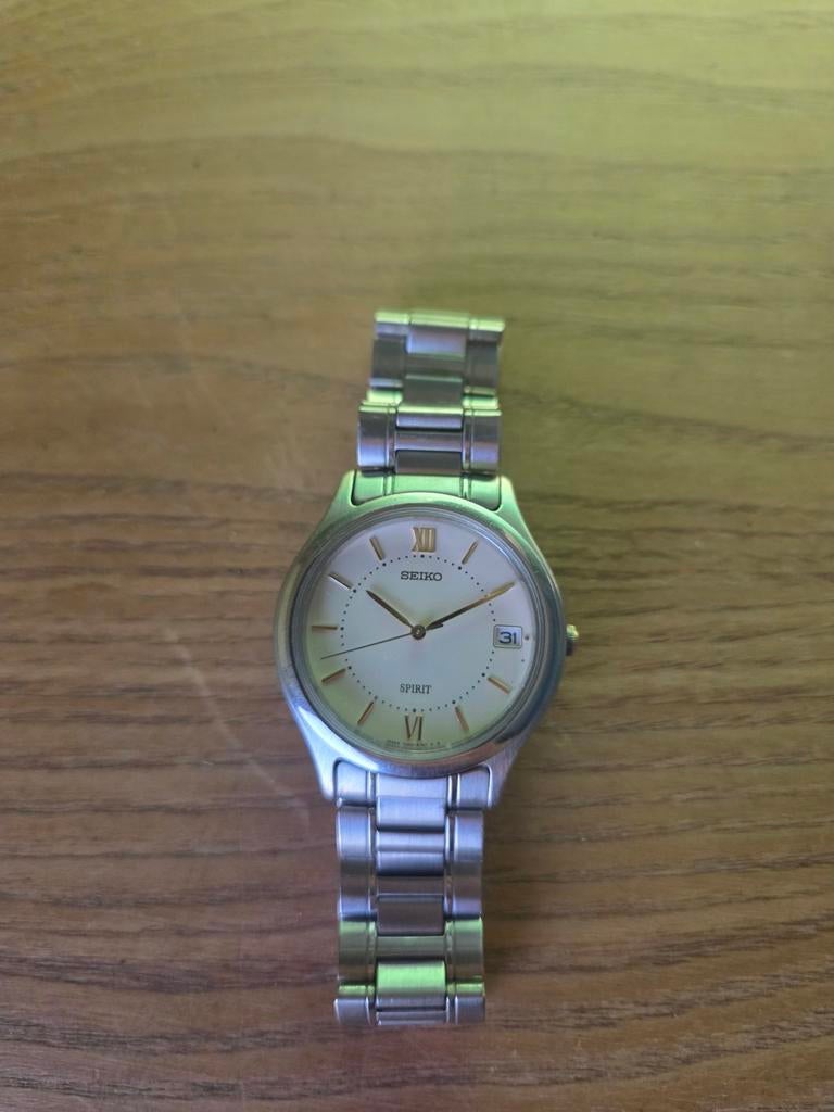 Seiko Spirit Horloge - Champagne Wijzerplaat, Sieraden, Tassen en Uiterlijk, Horloges | Dames, Gebruikt, Staal, Polshorloge, Ophalen of Verzenden