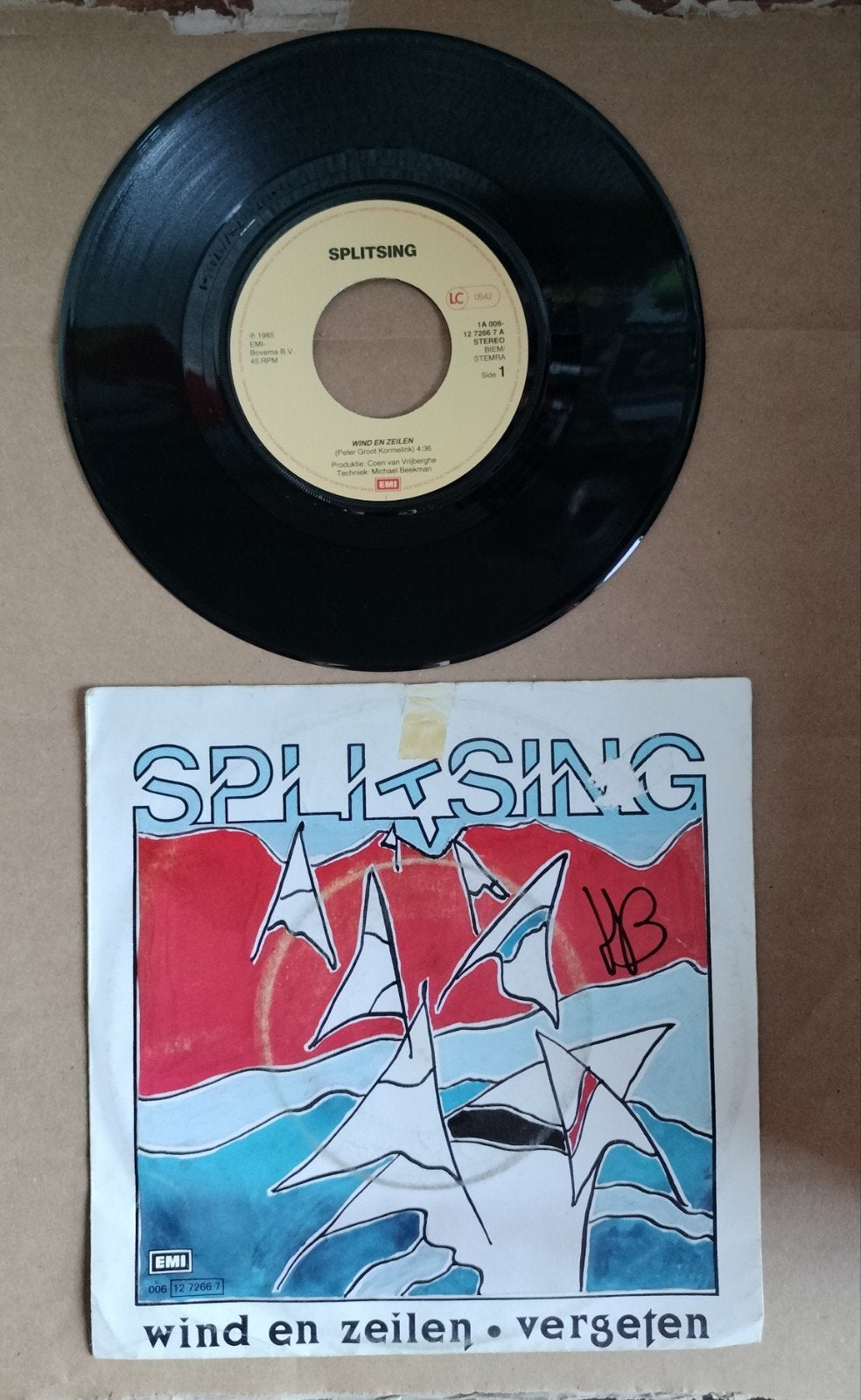 Splitsing - Wind en Zeilen (7 inch vinyl single), Gebruikt, Originele persing, 7 inch, Ophalen of Verzenden