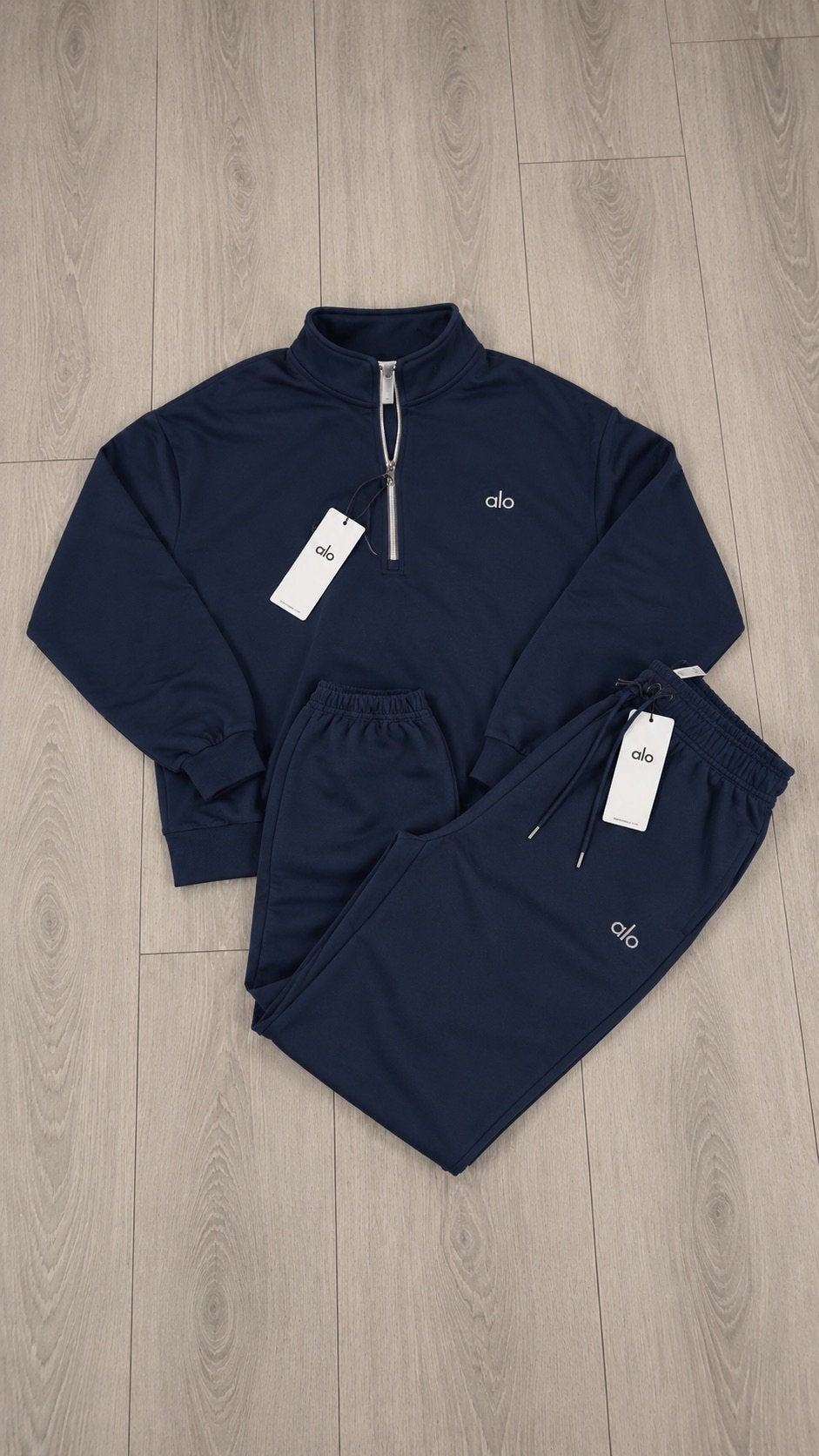 Alo Yoga trainingspak quarter zip grijs – nieuw – XL, Blauw, Ophalen of Verzenden, Algemeen, Maat 56/58 (XL)