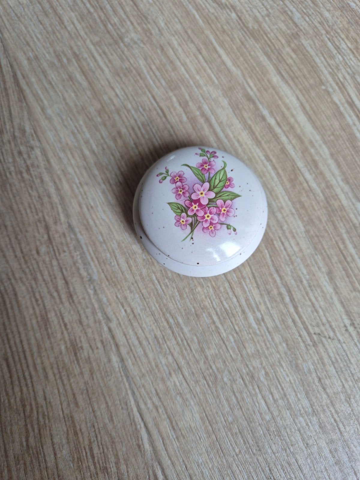 Schattig keramisch doosje met bloemenmotief, Ophalen of Verzenden