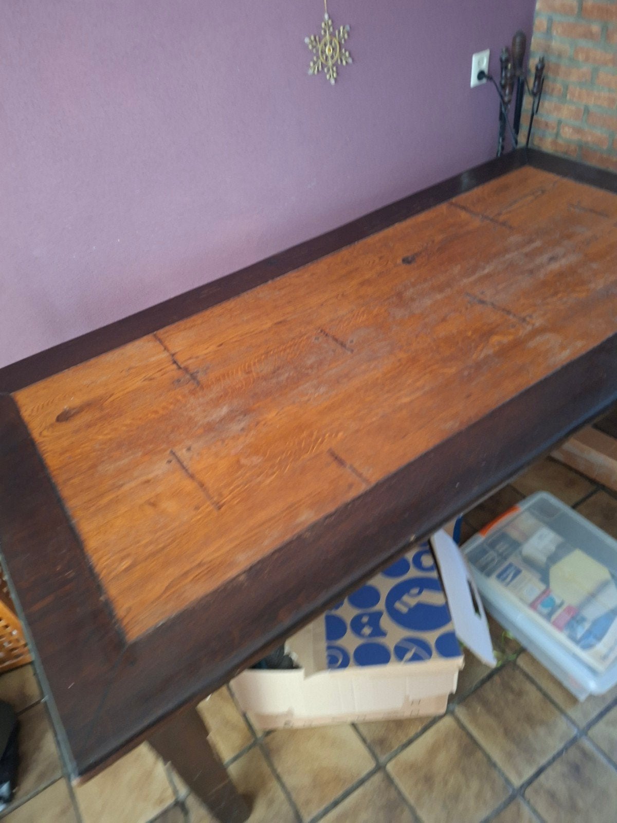teak houden tafel, Ophalen