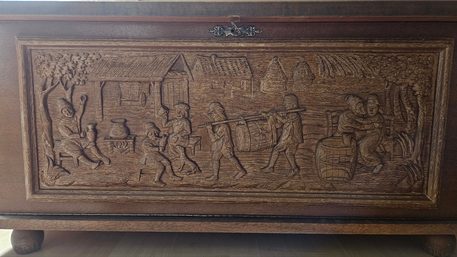 Vintage dekenkist met klep, Ophalen
