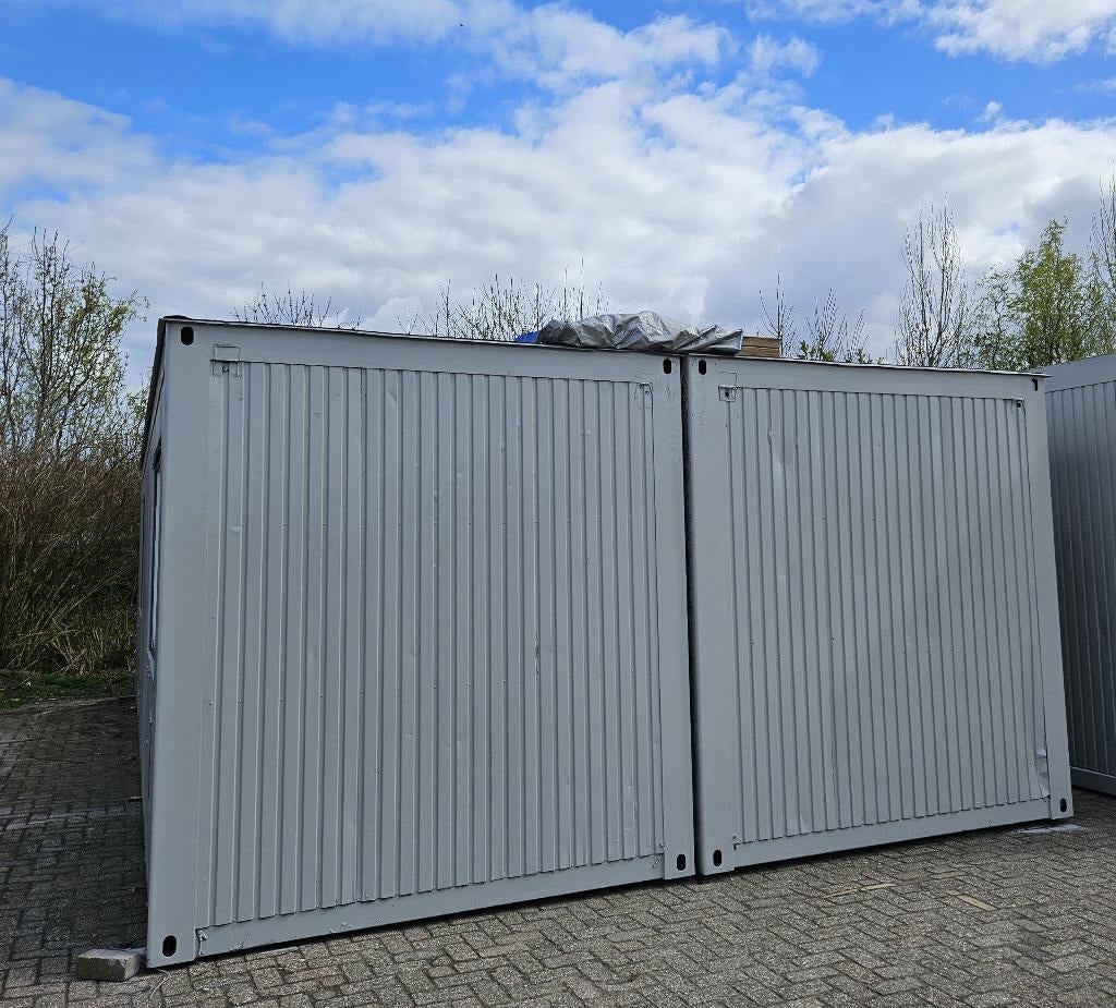 Kantoorunit, Bouw-schaftkeet, Woonunit, Directiekeet. 9 x 5., Doe-het-zelf en Verbouw, Bouwketen en Schaftketen, Ophalen, Gebruikt