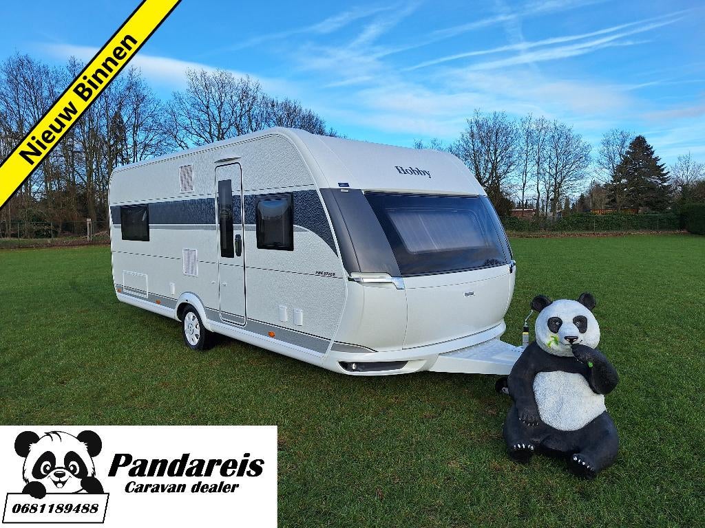 Hobby 560 FC Prestige 2025 MOVER + DOUCHE + RUIME KEUKEN, Caravans en Kamperen, Caravans, Rondzit, Hobby, Bedrijf, 5 tot 6 meter