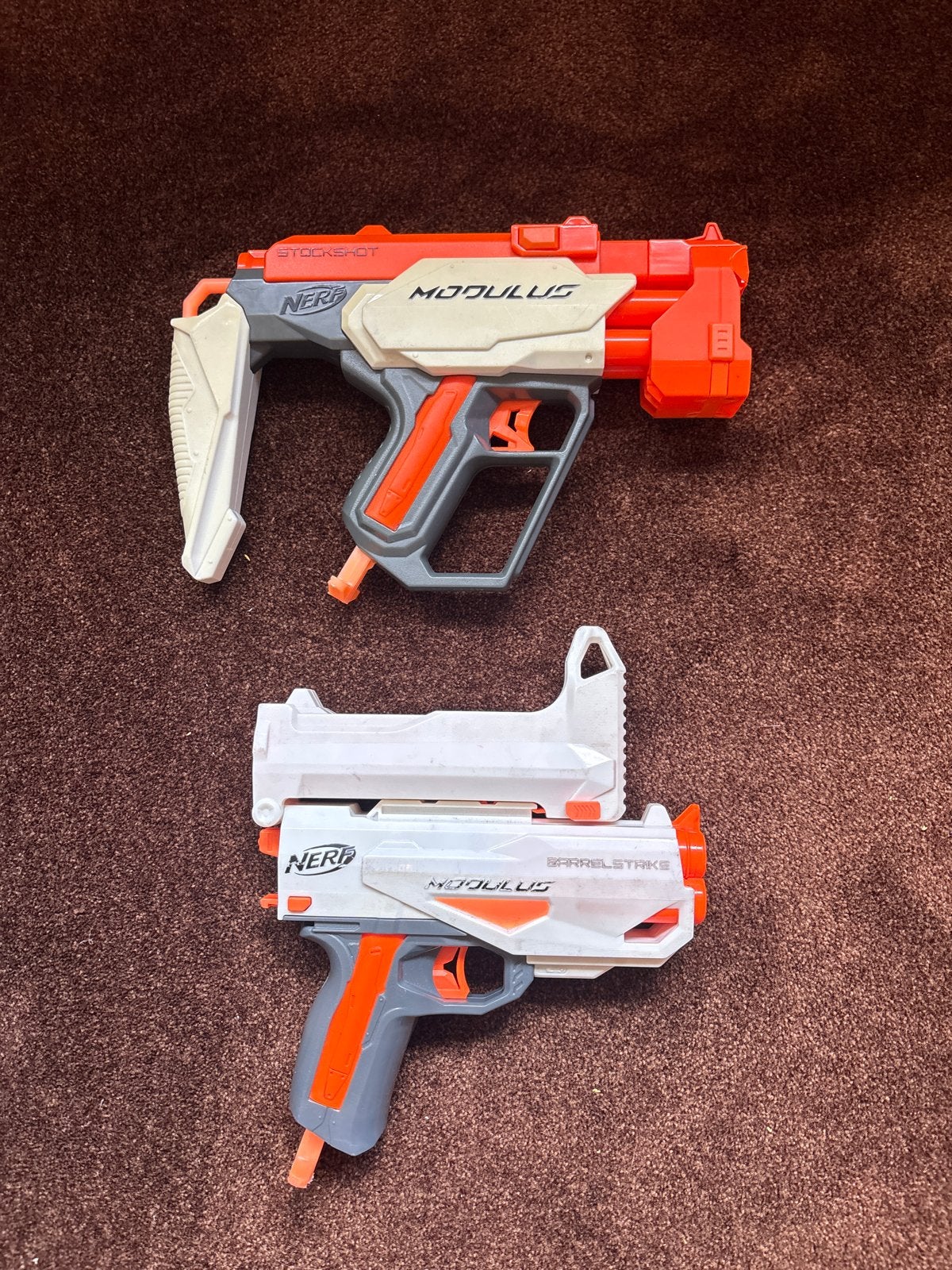 Nerf Modulus Stockshot & Barrelstrike Blasters, Kinderen en Baby's, Speelgoed | Overig, Gebruikt, Jongen of Meisje, Ophalen of Verzenden