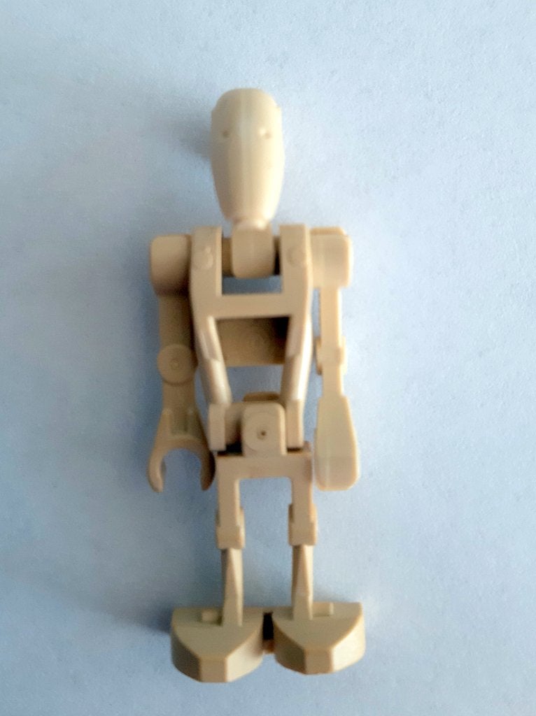 sw0001c, Battle Droid - Tan, Angled Arm and Straight Arm, Star Wars, Lego, Ophalen of Verzenden, Zo goed als nieuw