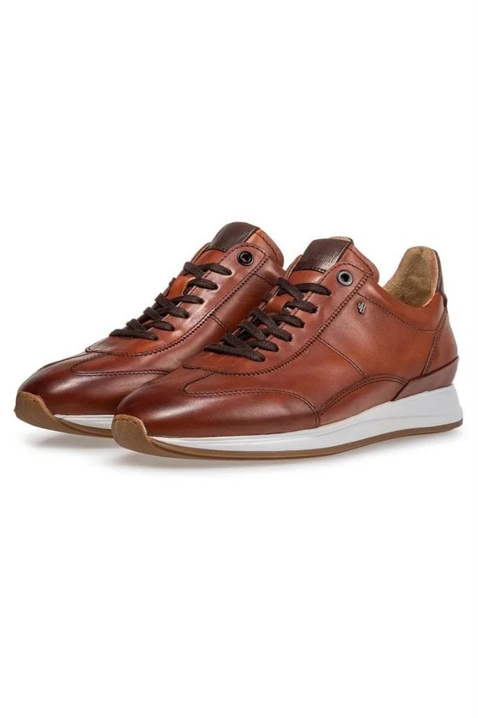 Floris van Bommel bruin effen kalfsleer 42 NIEUW, Kleding | Heren, Ophalen, Bruin, Floris van Bommel, Nieuw