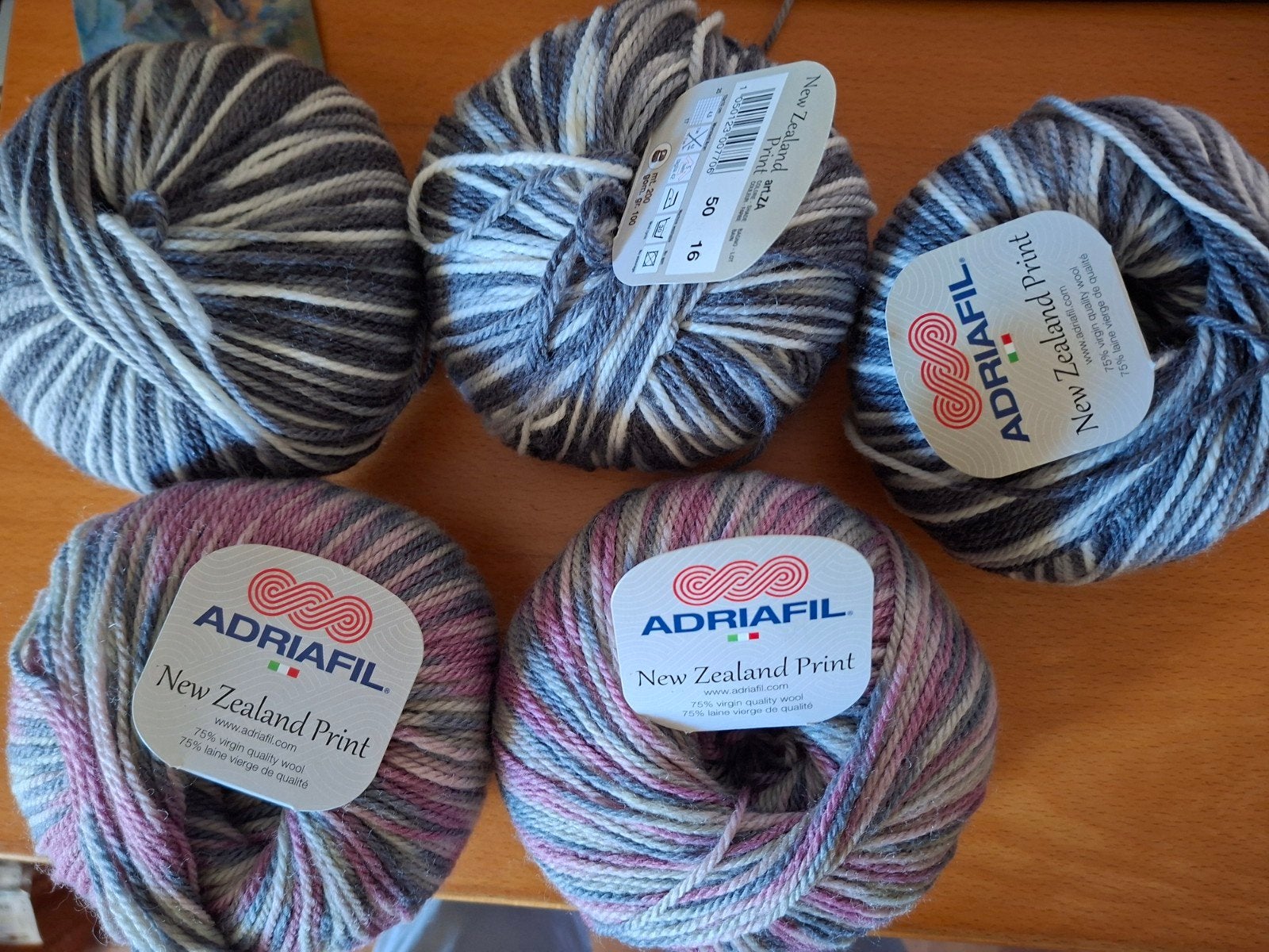 5x100 gr breigaren adriafil in 2 kleuren, Breien of Haken, Nieuw, Ophalen of Verzenden, Adriafil