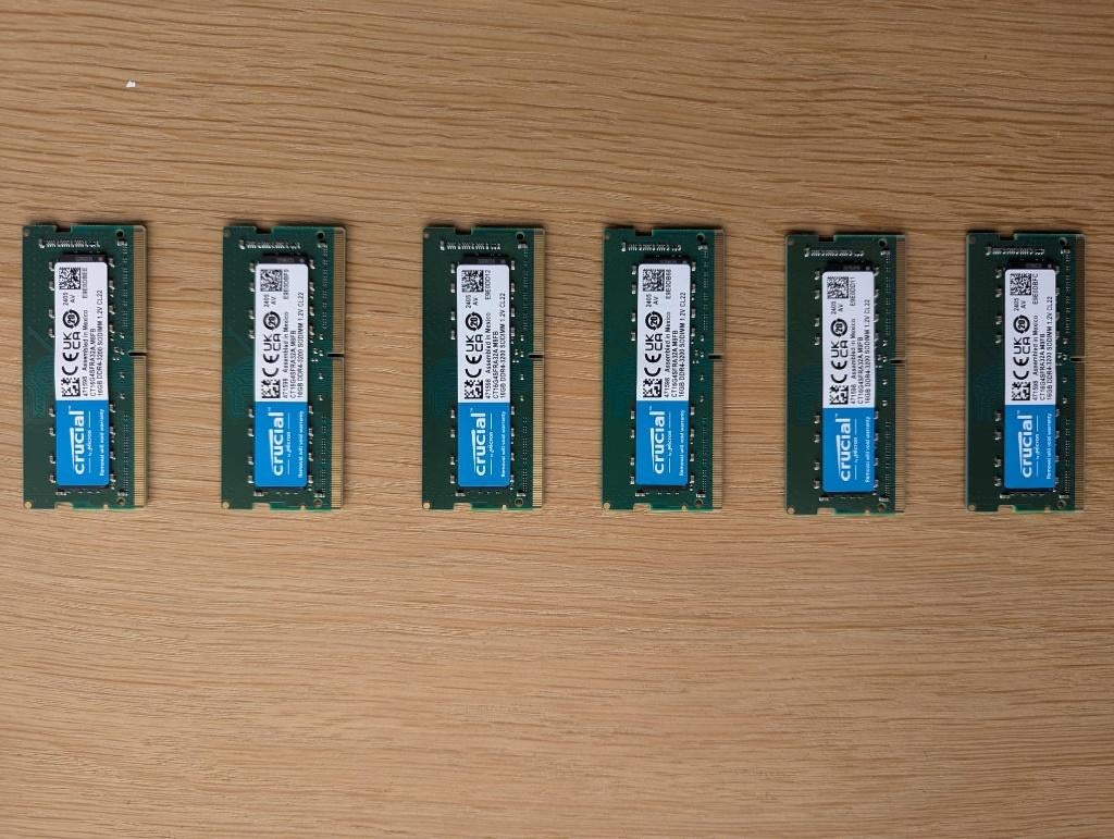 Crucial CT16G4SFRA32A 16GB 3200 MT/s DDR4 SODIMM, Computers en Software, RAM geheugen, DDR4, Ophalen of Verzenden, Zo goed als nieuw