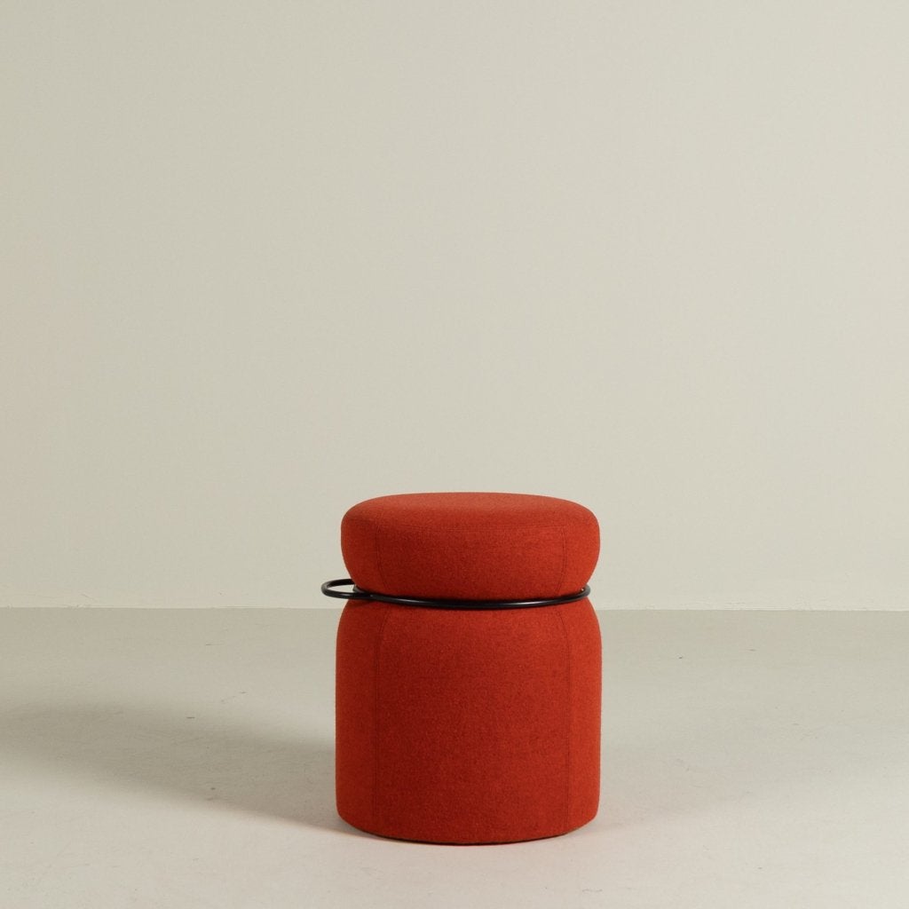 Johanson Design Parker Kruk Rood Stof - Zwart Metaal, Johanson Design, Zo goed als nieuw, Niet ingevuld, Niet ingevuld