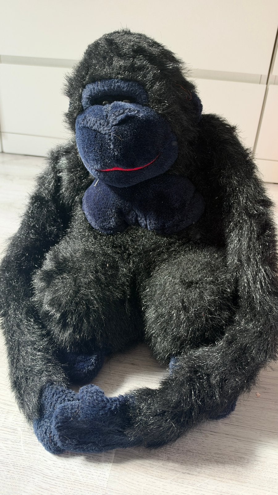 Grote Vintage Luigi Amani Gorilla Knuffel – Pluche Aap (XL), Kinderen en Baby's, Zwart, Zo goed als nieuw, Aap, Verzenden
