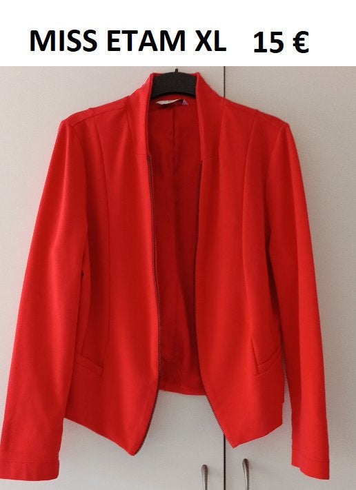 ORANJE BLAZER MISS ETAM, Maat 46/48 (XL) of groter, Oranje, Ophalen of Verzenden, Zo goed als nieuw
