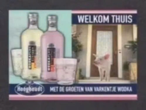 Hooghoudt Varkentje Big Wodka Reclame Gall en Gall., Ophalen of Verzenden, 1980 tot heden, Ongelopen, Overige thema's