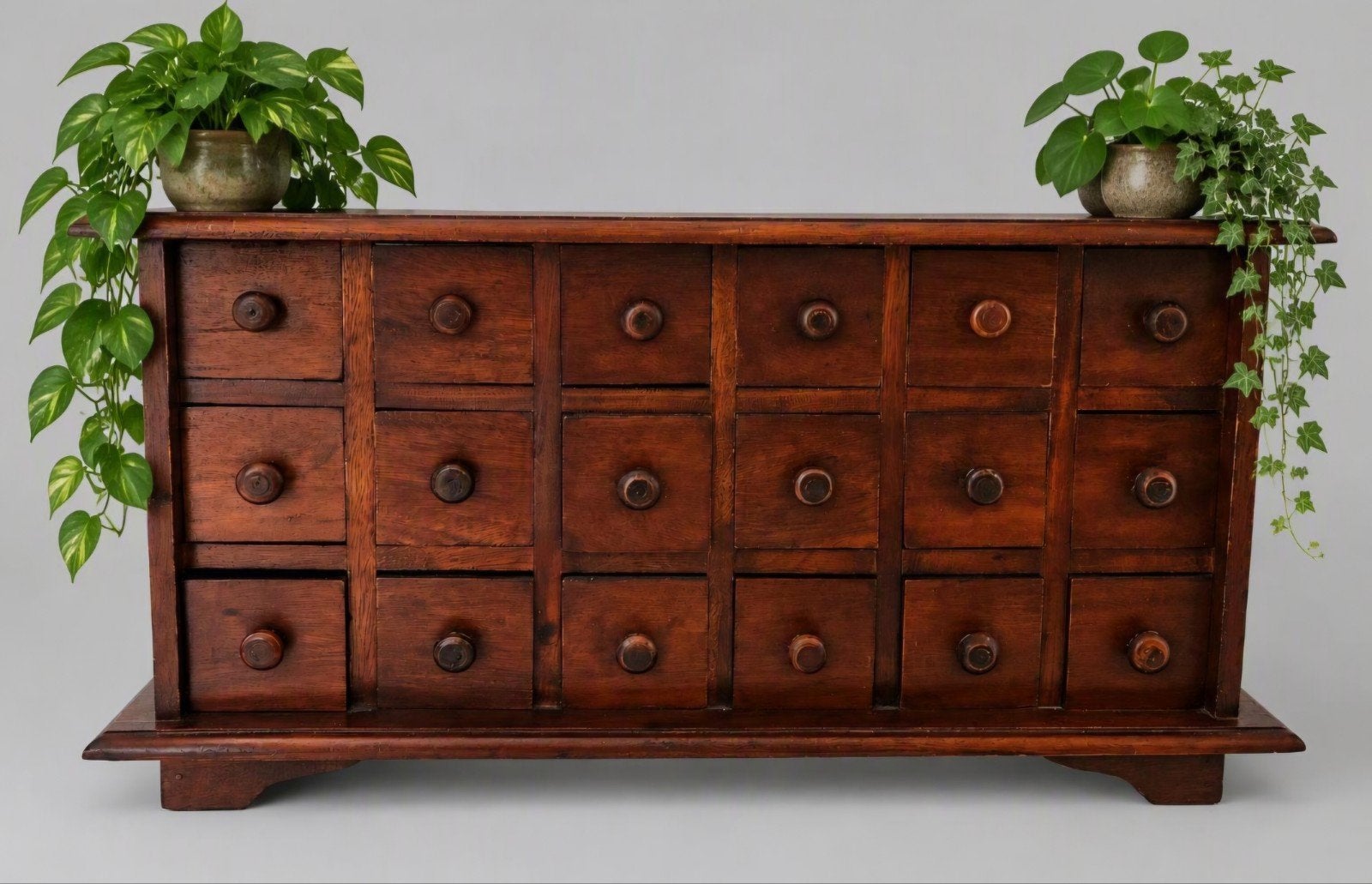Eiken apotheek cabinet met 18 lades, Ophalen of Verzenden