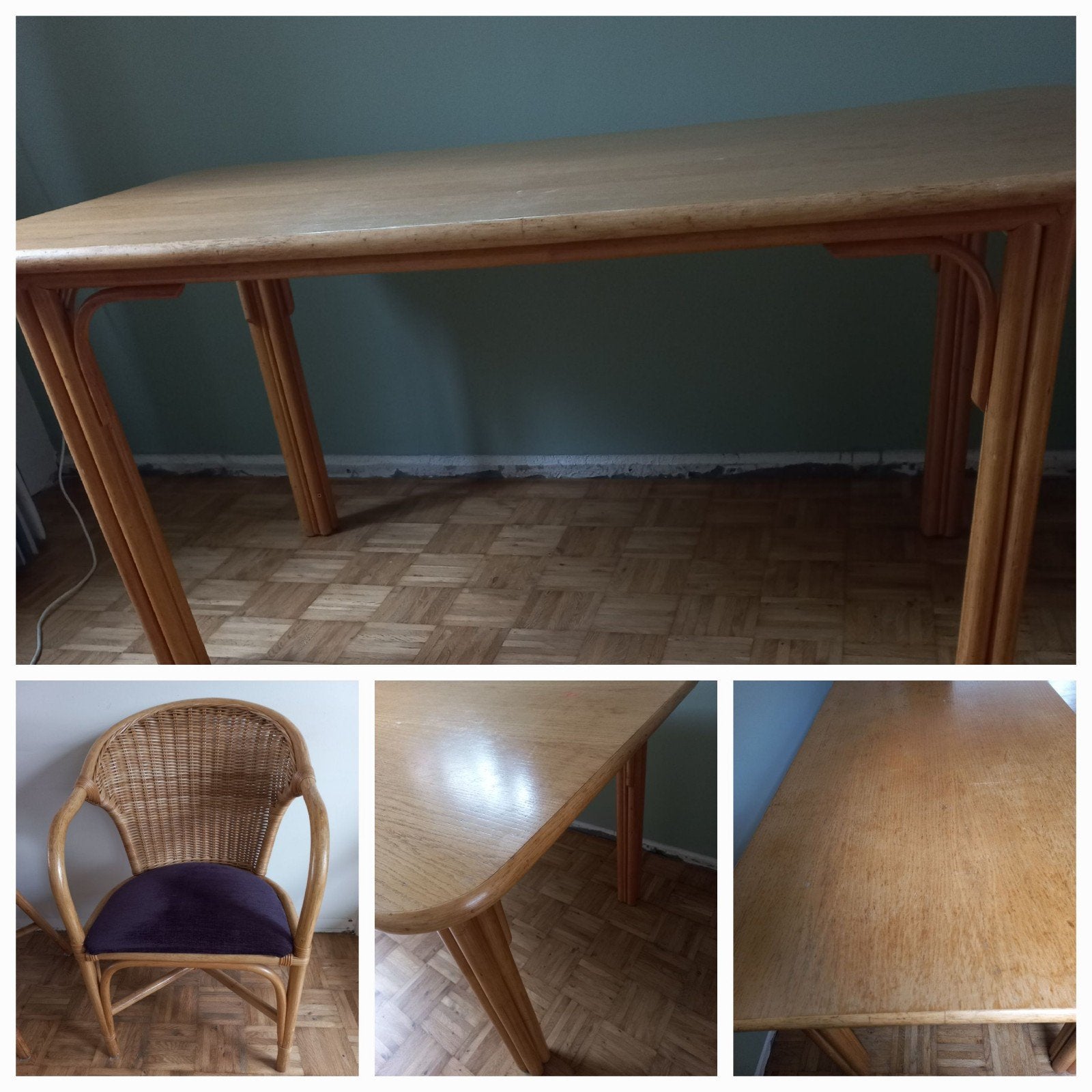 GRATIS OPHALEN, ZSM: eettafel en 6 stoelen, Ophalen, 25 tot 50 cm, Rechthoekig