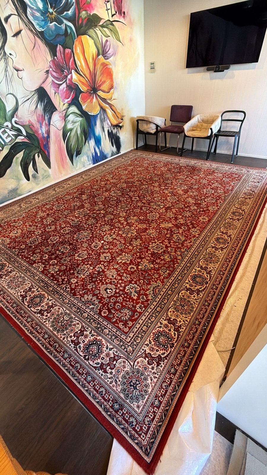 Prachtig rood Perzisch tapijt - Klassiek design, Ophalen, 200 cm of meer, Zo goed als nieuw, 200 cm of meer
