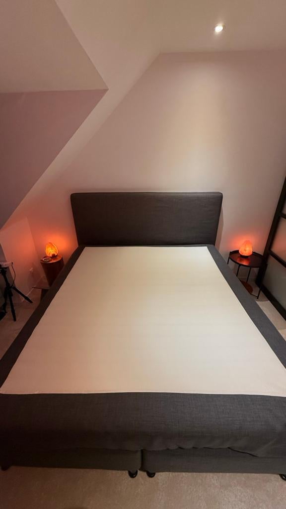 Ikea Dunvik Hoes Grijs 180x200 cm, Tweepersoons, Ophalen of Verzenden, Zo goed als nieuw, 180 cm