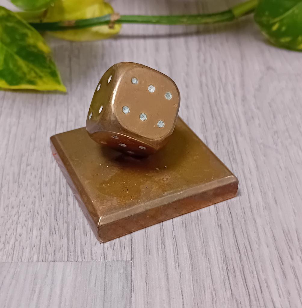 messing dobbelsteen Paperweight, Ophalen of Verzenden
