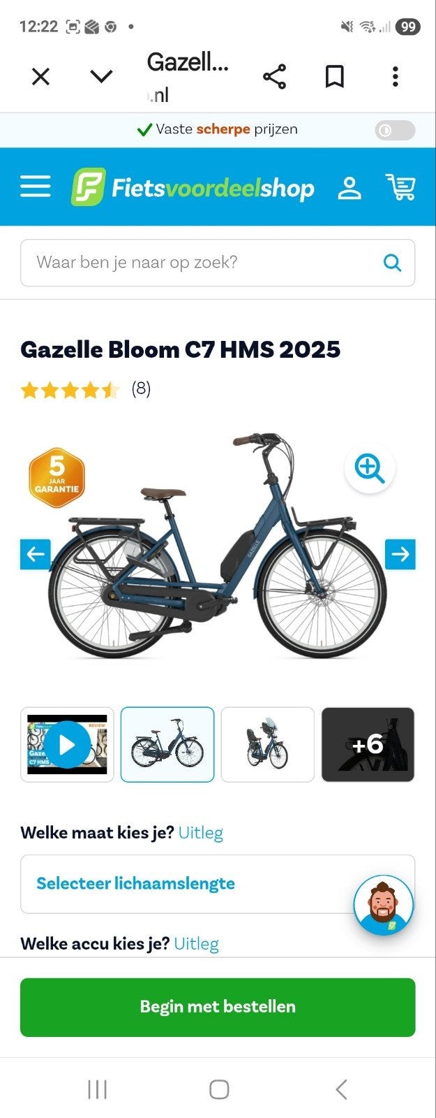 Gazelle electriese fiets, Ophalen, Gazelle