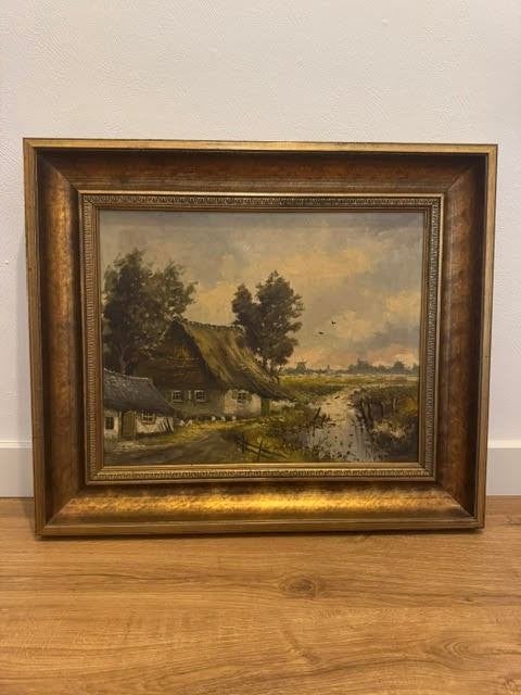 Schilderij klassiek bronskleurige lijst, Ophalen, Doek, Landschap, Klassiek