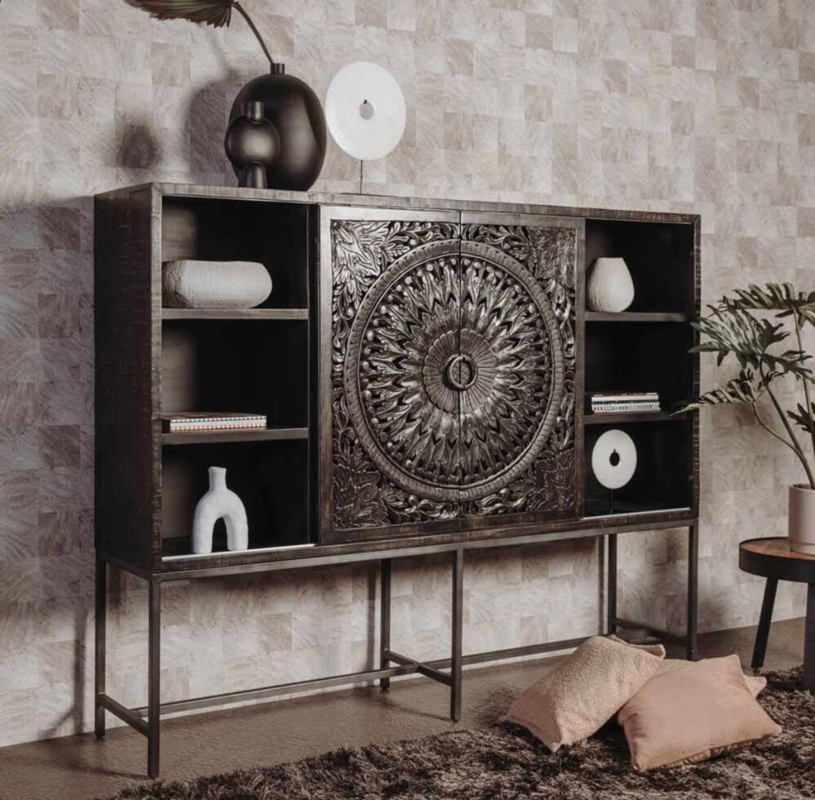 Bergkast mandala motief, Ophalen, 150 tot 200 cm, 25 tot 50 cm, 200 tot 250 cm