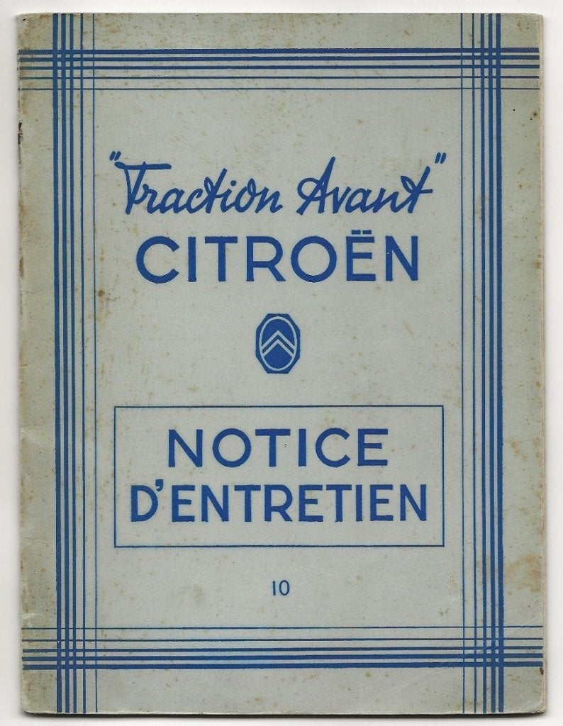 Citroen Traction Avant 1939 notice handleiding (A1416), Auto diversen, Ophalen of Verzenden