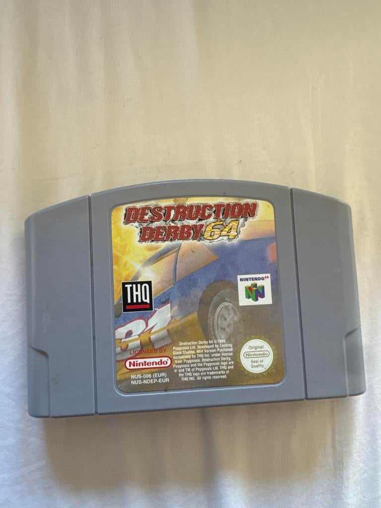 Destruction Derby 64 - Nintendo 64 (N64) Game Cartridge, Spelcomputers en Games, Games | Nintendo 64, Gebruikt, 1 speler, Racen en Vliegen