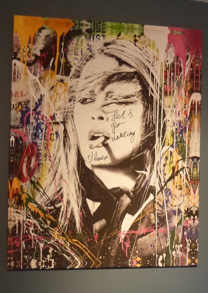 Brigitte Bardot streetart popart canvasprint 73*94 cm, Ophalen, Oorspronkelijke maker, 75 – 100, 50 tot 75 cm