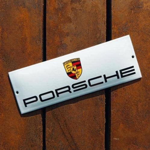 Emaille Bord PORSCHE Dealer Reclamebord Vintage Plaat Schild, Verzamelen, Verzenden, Zo goed als nieuw, Reclamebord